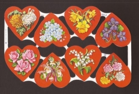 Hartjes met bloemen poezieplaatjes 1616