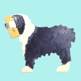 Mini geschenk kaart hond: English Sheepdog - Schapendoes [EG-2163]