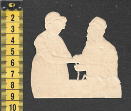 Joods antiek poezieplaatje: Vader leert zoon tefillin omdoen (717)