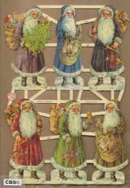 Kerstmannen met gekleurde jas poezieplaatjes GL7305