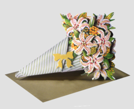 3D Boeket bloemen kaart: Lelies [EC-5007]