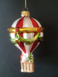 Kerstluchtballon kerstornament glas