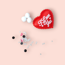 Toebehoren bij Kersthanger Verliefde Marshmallows onder de Mistletoe