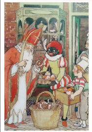 Sinterklaas haalt zijn bestelling op prentbriefkaart [1C1885]