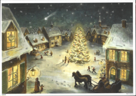 10511 Kerstboom op plein in Winternacht Adventskalender