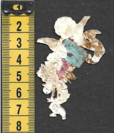 Engeltje antiek poezieplaatje met zijde (814)