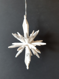 Wit zilveren ijskristal 1 kerstornament Kurt S. Adler