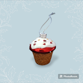 Cupcake Kerstornament glas