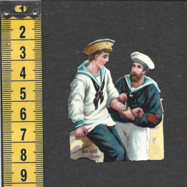 Matrozen tatoëren elkaar antiek poezieplaatje (778)