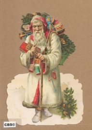 Kerstman met cadeau`s in sneeuw poezieplaatjes 5067