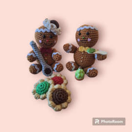 Crochet pattern PDF Gingerbread Bakery: Little bakers
