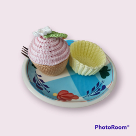Vanille Cupcake met licht geel hoesje