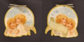 Adventskalender kaart: Engeltjes in de wolken