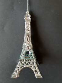 Ijsblauw met zilveren Eiffeltoren kerstornament Kurt S. Adler