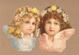 Engeltjes met bloemhaarbandjes poezieplaatjes 5172