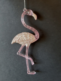 Roze zilveren flamingo 1 kerstornament Kurt S. Adler