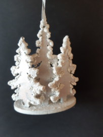Sneeuwlandschap met vosje hout Kerstornament Kurt S. Adler