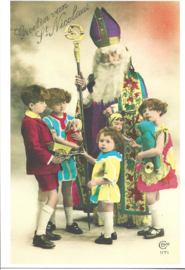 Sint Nicolaas met kinderen prentbriefkaart [C6124]