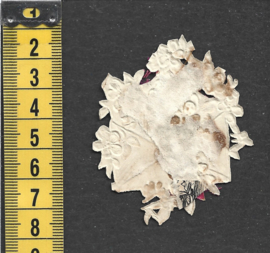 Brief met appelbloesem antiek poezieplaatje met zijde (802)