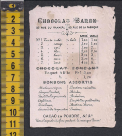 Chocolat Baron-Anvers  - Vogels in de nacht reclame Litho (486)