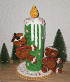 Haakpatroon PDF Gingerbread Kerstkaars