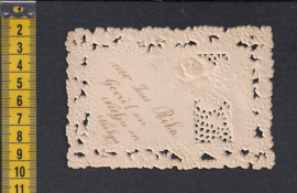 Relief Rozenpracht met zijde antiek kaartje [AK37]