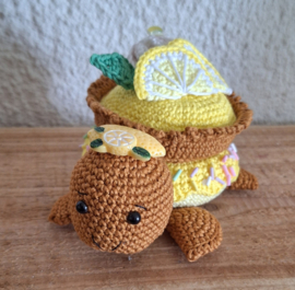 Crochet Pattern PDF Turtle with Lemon Merengue cake