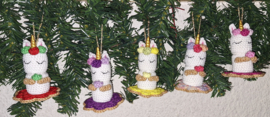 Haakpatroon PDF Kersthanger Unicorn Marshmallows