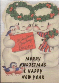 Lucifersboekje met Kerst stickers sneeuw - 30 stuks (WH1086)
