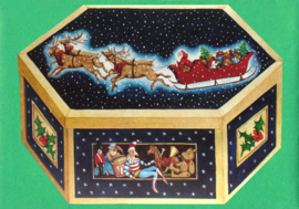 Kerst Boxes kaart: Kerstman met zijn rendieren [XC-1114]