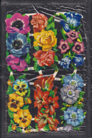Langwerpige bloemen poezieplaatjes Glitter Cellozakje MLP 1297