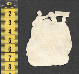 Soldaten schieten op fietser antiek poezieplaatje (786)