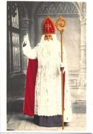 Sinterklaas met zijn staf prentbriefkaart [1C1817]