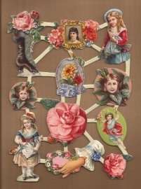 Schaats met rozen en kindertjes poezieplaatjes LN62