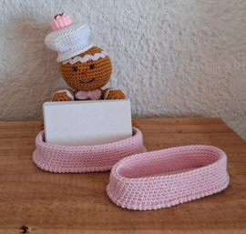 Haakpatroon PDF Visitekaartjes houder met Gingerbread man
