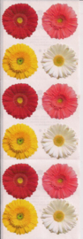 Gekleurde gerbera stickers