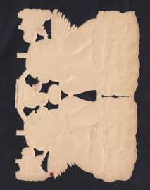 Engelen op wolk antieke poezieplaatjes Printed in Germany No. 524
