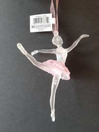 Ballerina roze glitter 3 kerstornament Kurt S. Adler