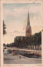 Heerengracht met R.K. Kerk - Weesp - oude kaart [15445]