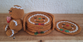 Haakpatroon PDF Onderzetters Gingerbread Hoofdje