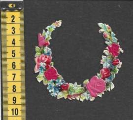 Bloemenkrans antiek poezieplaatje met zijde (800)