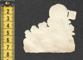 Soldaten in een militaire ballon (war balloon) antiek poezieplaatje (790)