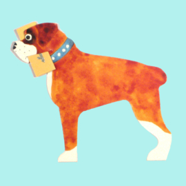 Mini geschenk kaart hond: Boxer [EG-2166]