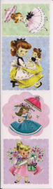 Snoezige kindjes poezieplaatjes Stickers Strip QT36