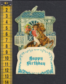 Uitklapkaart Jongen op paard - Happy Birthday - 1985