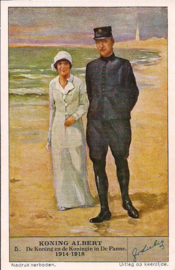 Liebig: Koning Albert - De Koning en Koningin in De Panne 1914-1918