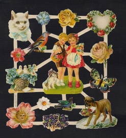 Poeziealbum oud roze met plaatjes - Elma van Vliet