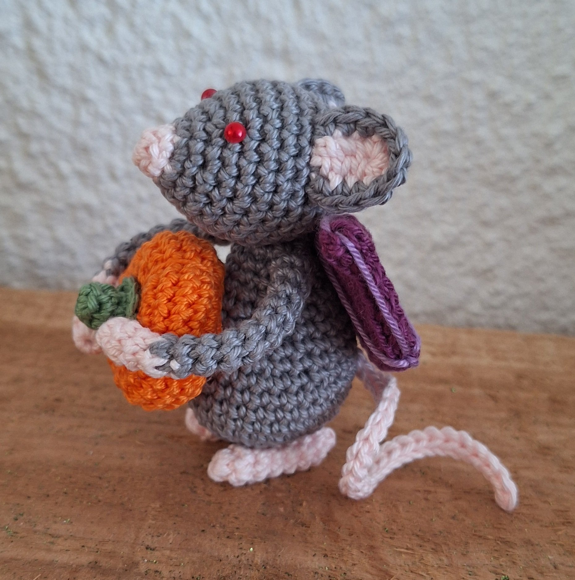 Crocheted Halloween Bat Mouse