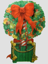 Die-cut Kerst kaart: Boom met fruit [XC-3466]