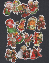 Nostalgische Kerst stickers - 15 stuks (WH1017)